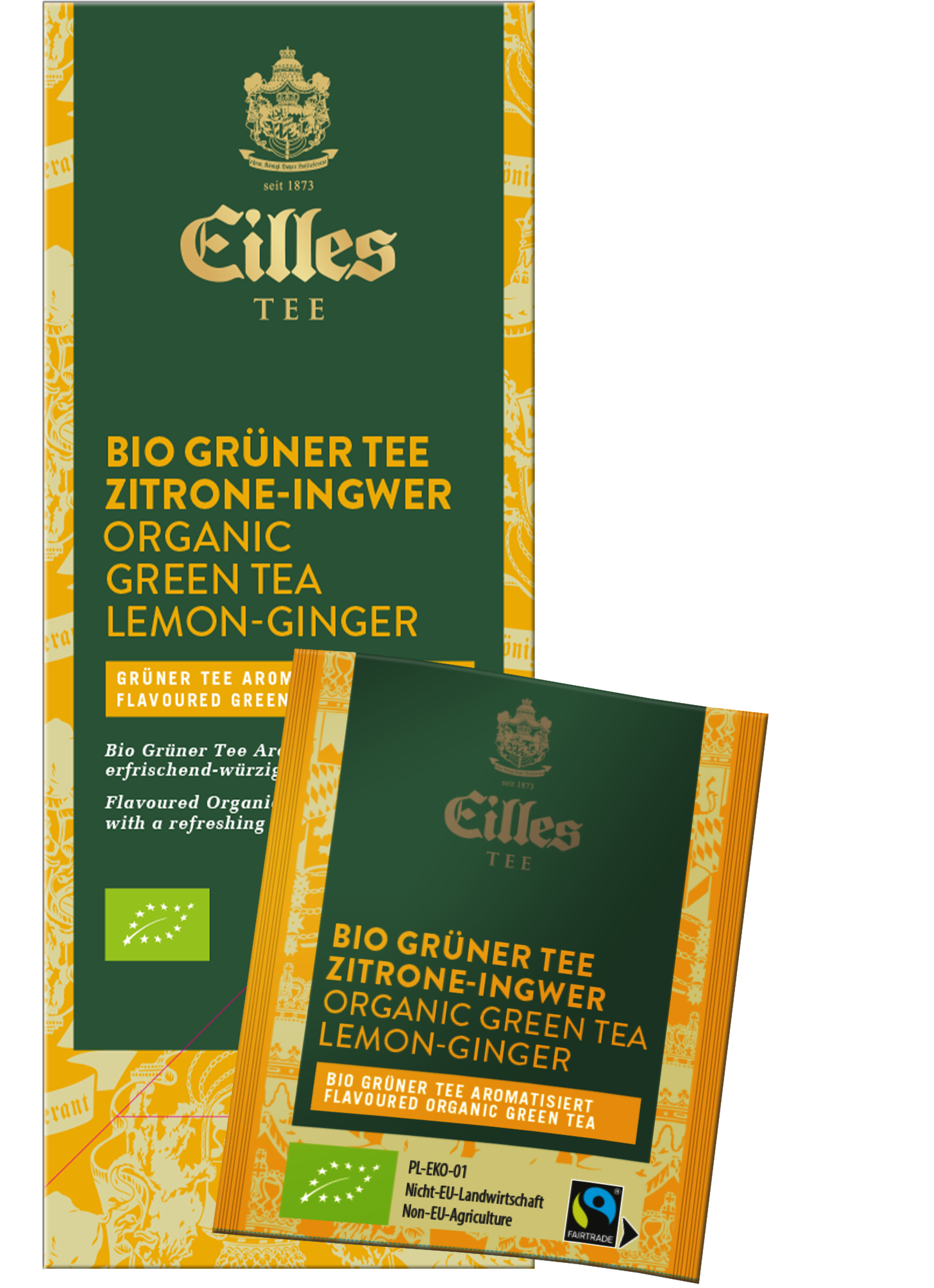 EILLES TEE BIO & FAIRTRADE - zelený čaj - citron a zázvor, CZ-BIO-001